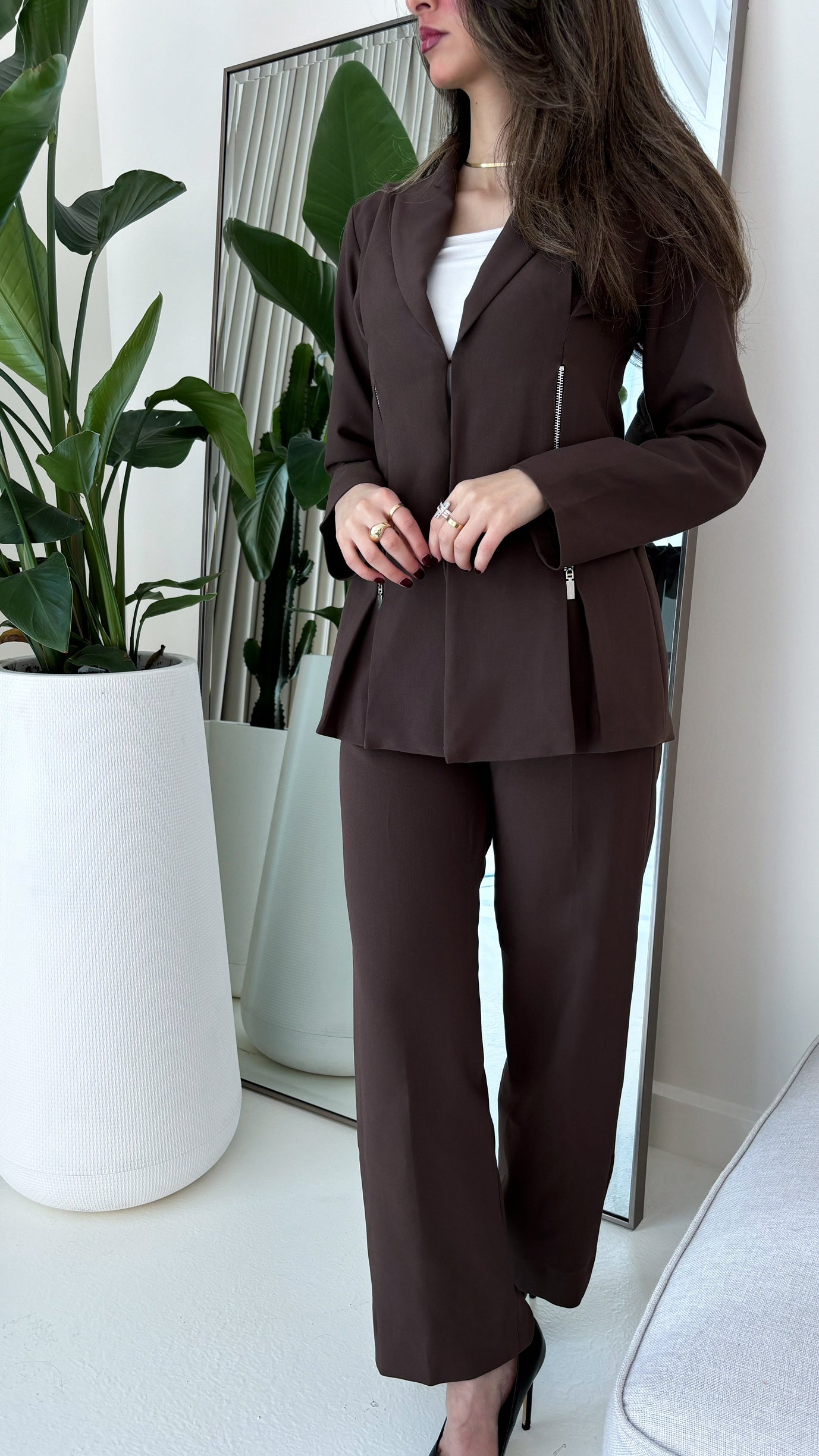 Truffle brown suit set